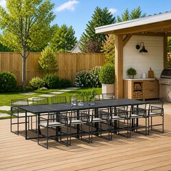 Friendly 13-Piece Black Rattan Dining Set for Your Home