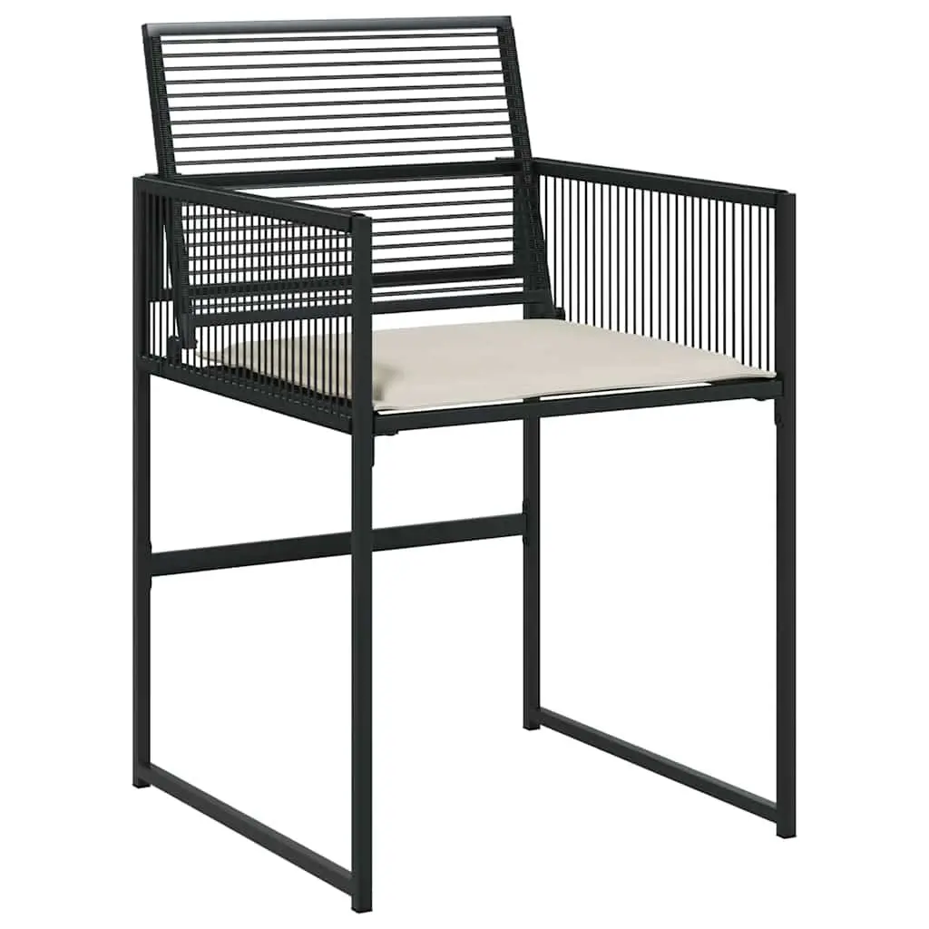 Outdoor Dining Set Black Poly Rattan 13 Piece with Glass Table