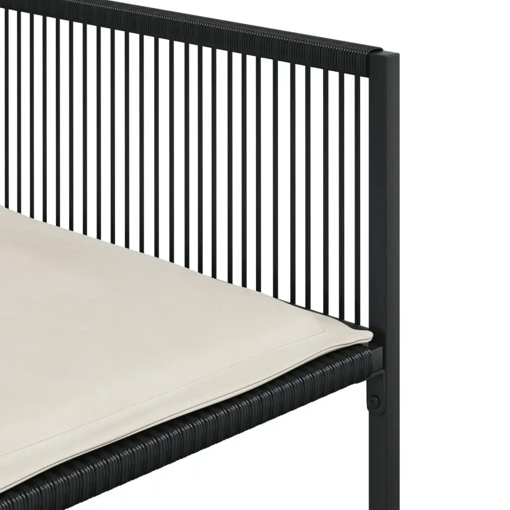Outdoor Garden Dining Set Black Poly Rattan 15 Piece