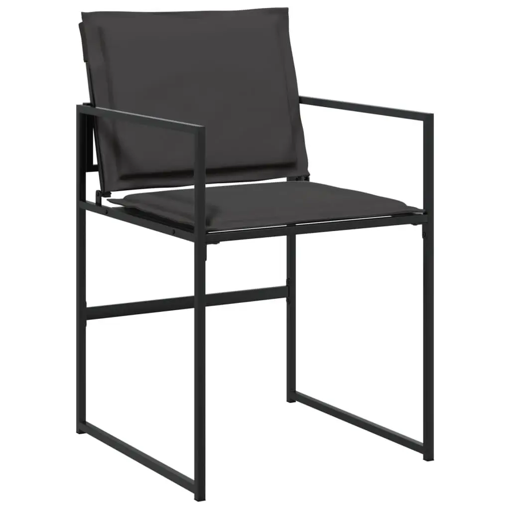 Garden Dining Set 11 Piece Outdoor Furniture Black Textilene Chairs Table