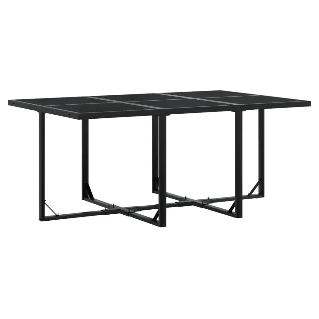 Garden Dining Set 11 Piece Outdoor Patio Furniture Black Textilene Chairs Table