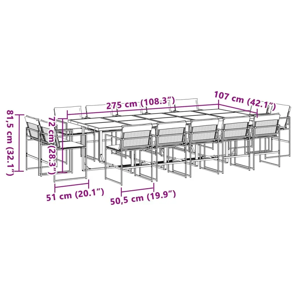 15-Piece Garden Dining Set for Outdoor Fun