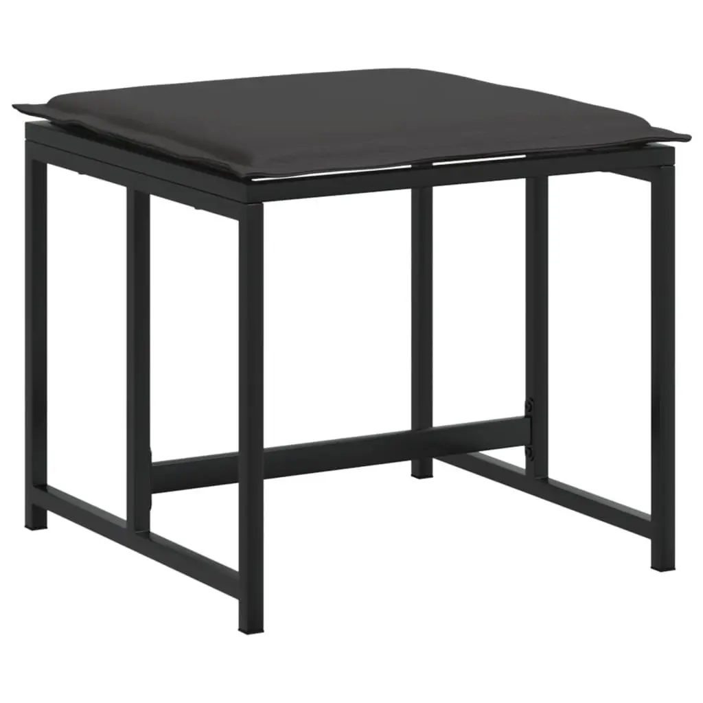 Garden Dining Set 11 Piece Outdoor Furniture Black Textilene Chairs Tempered Glass Table