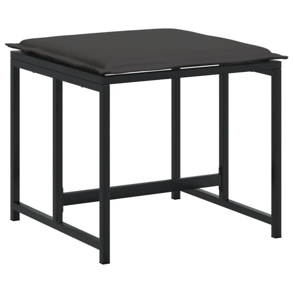 Outdoor Furniture Set 17 Piece Black Textilene Fabric Dining Chairs and Table