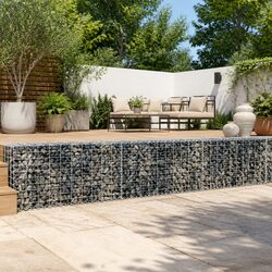 Create with a Gabion Basket 300x50x50 cm Silver Metal