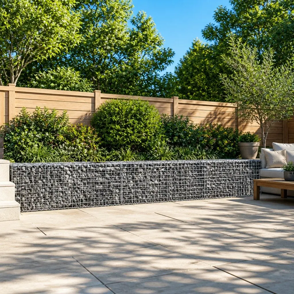 Gabion Basket with Cover 400x50x50 cm Galvanised Iron Wire Garden Retaining Wall
