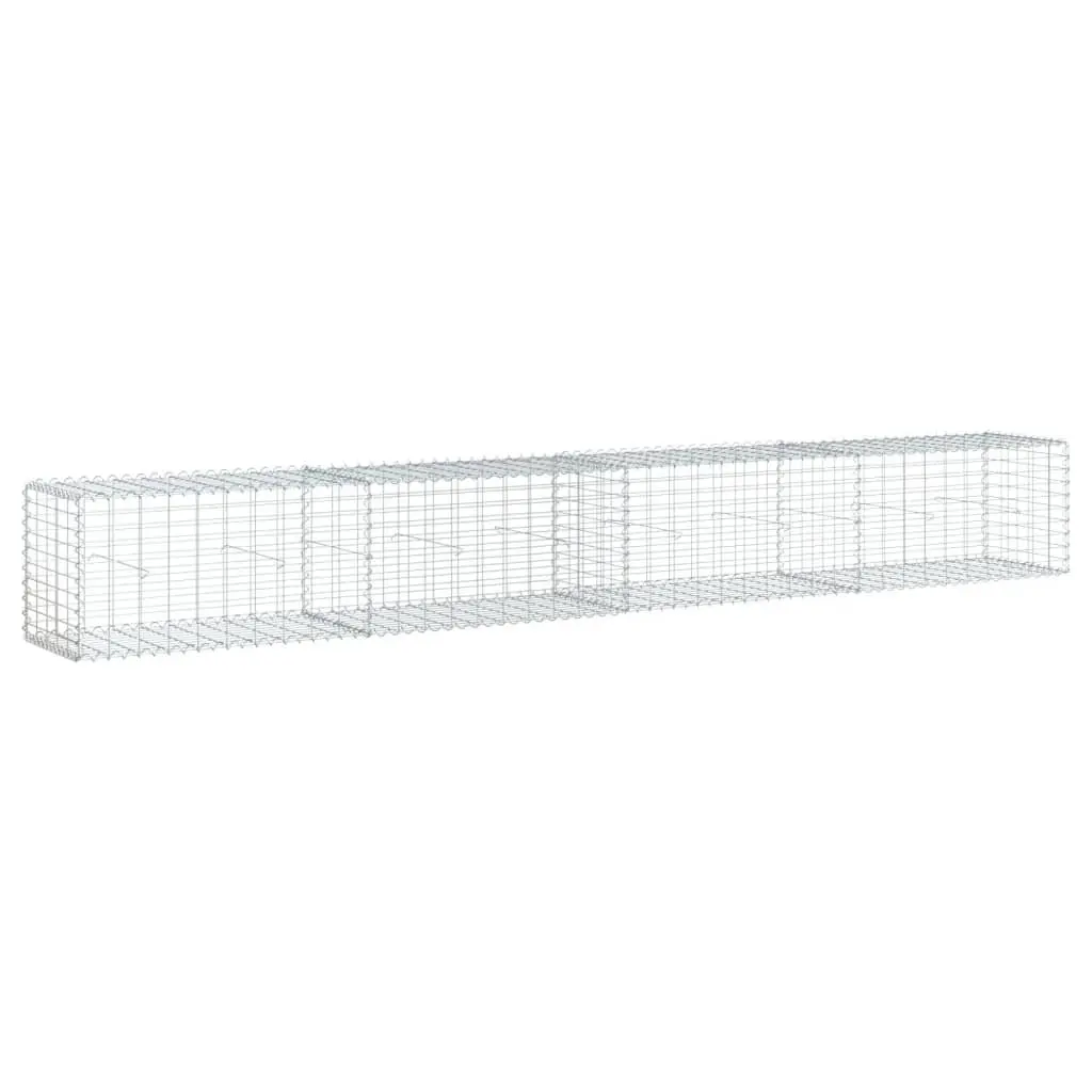 Gabion Basket with Cover 400x50x50 cm Galvanised Iron Wire Garden Retaining Wall