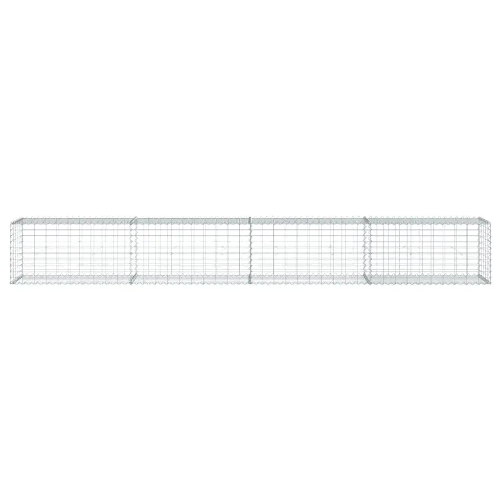 Gabion Basket with Cover 400x50x50 cm Galvanised Iron Wire Garden Retaining Wall
