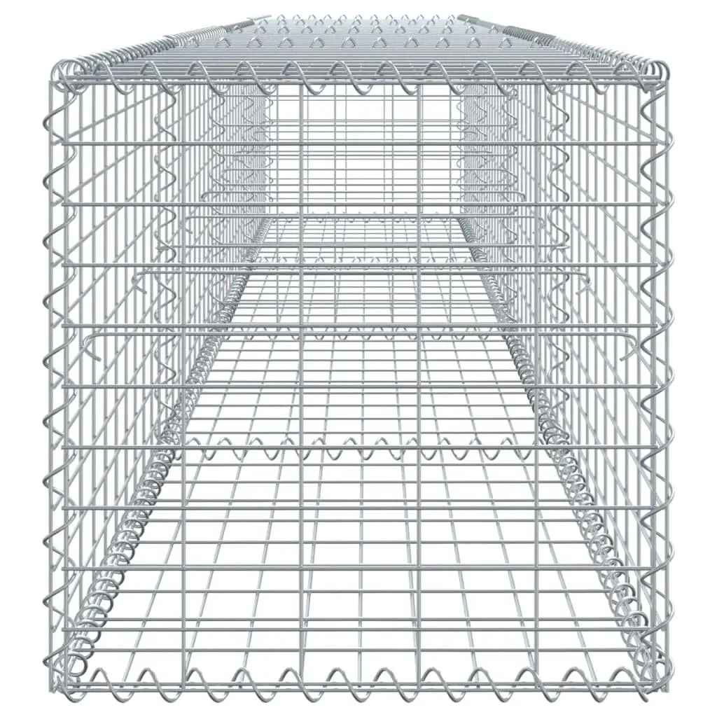 Gabion Basket with Cover 400x50x50 cm Galvanised Iron Wire Garden Retaining Wall