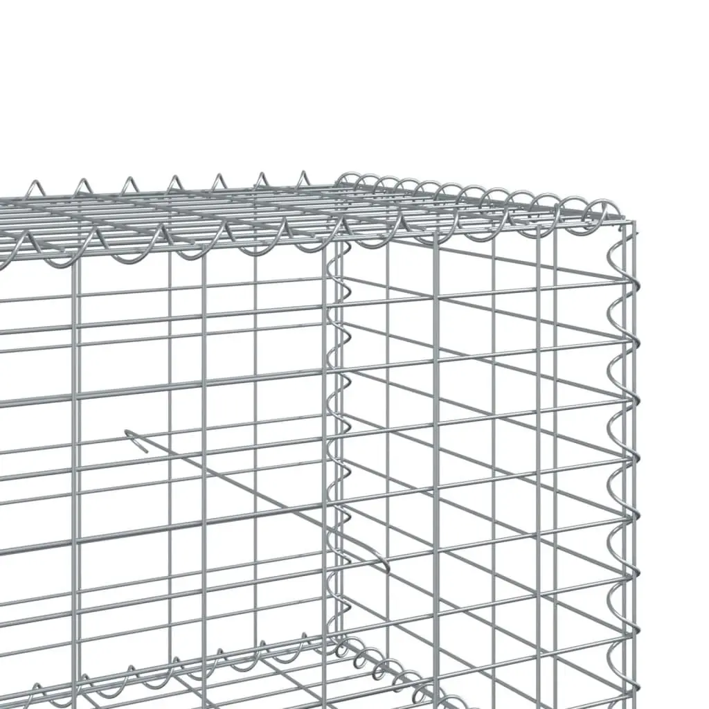 Gabion Basket with Cover 400x50x50 cm Galvanised Iron Wire Garden Retaining Wall