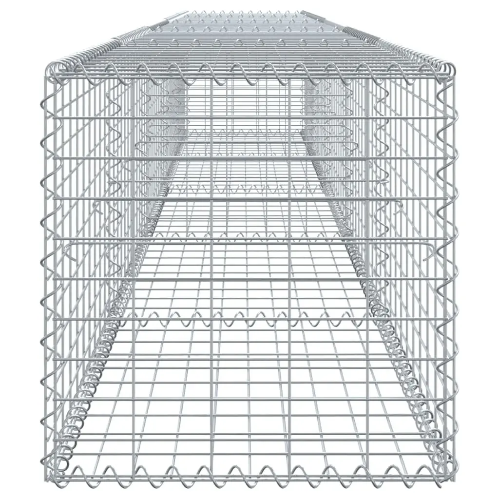 Gabion Basket with Cover Galvanised Iron Wire 500x50x50 cm Garden Landscaping Outdoor