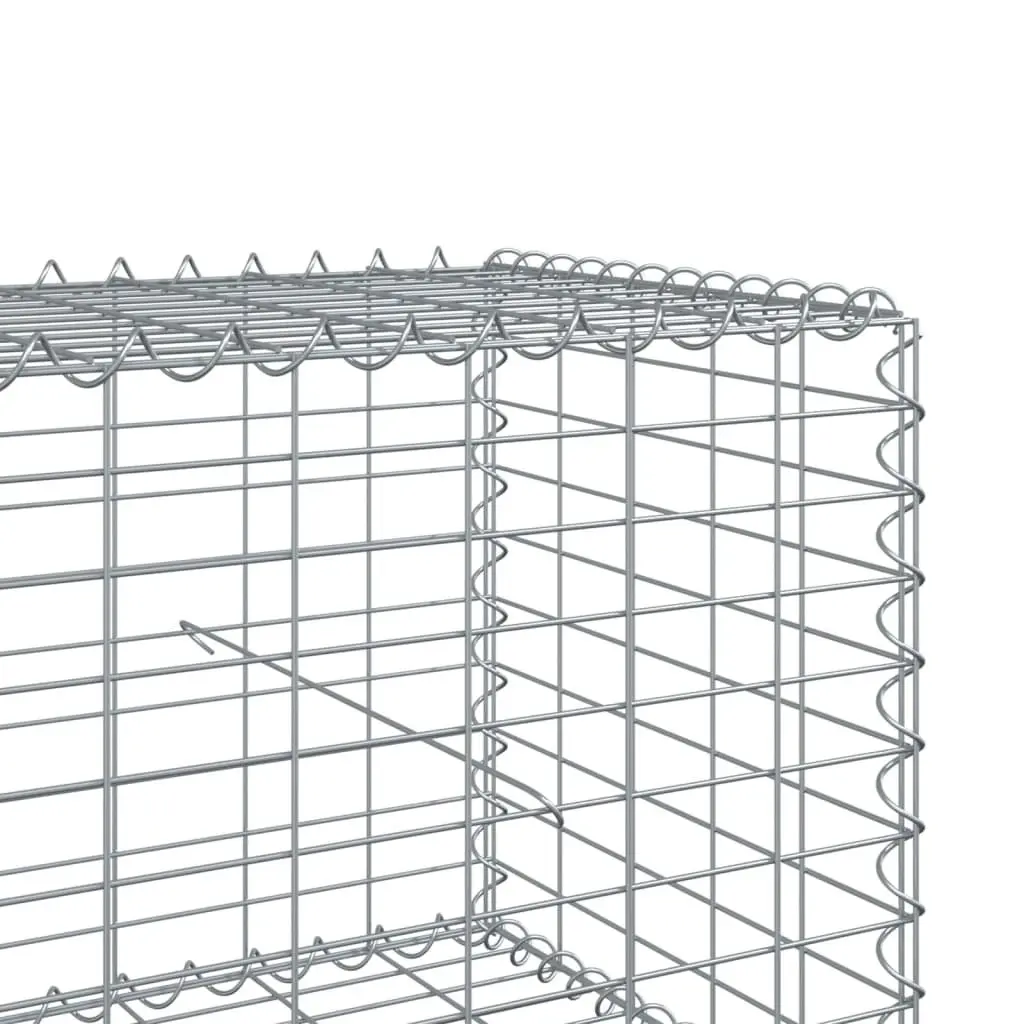 Gabion Basket with Cover Galvanised Iron Wire 500x50x50 cm Garden Landscaping Outdoor