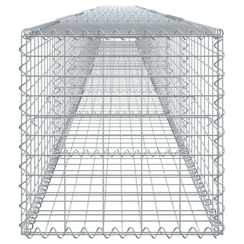 Gabion Basket with Cover Galvanised Iron Wire 900x50x50 cm Outdoor Garden Retaining Wall