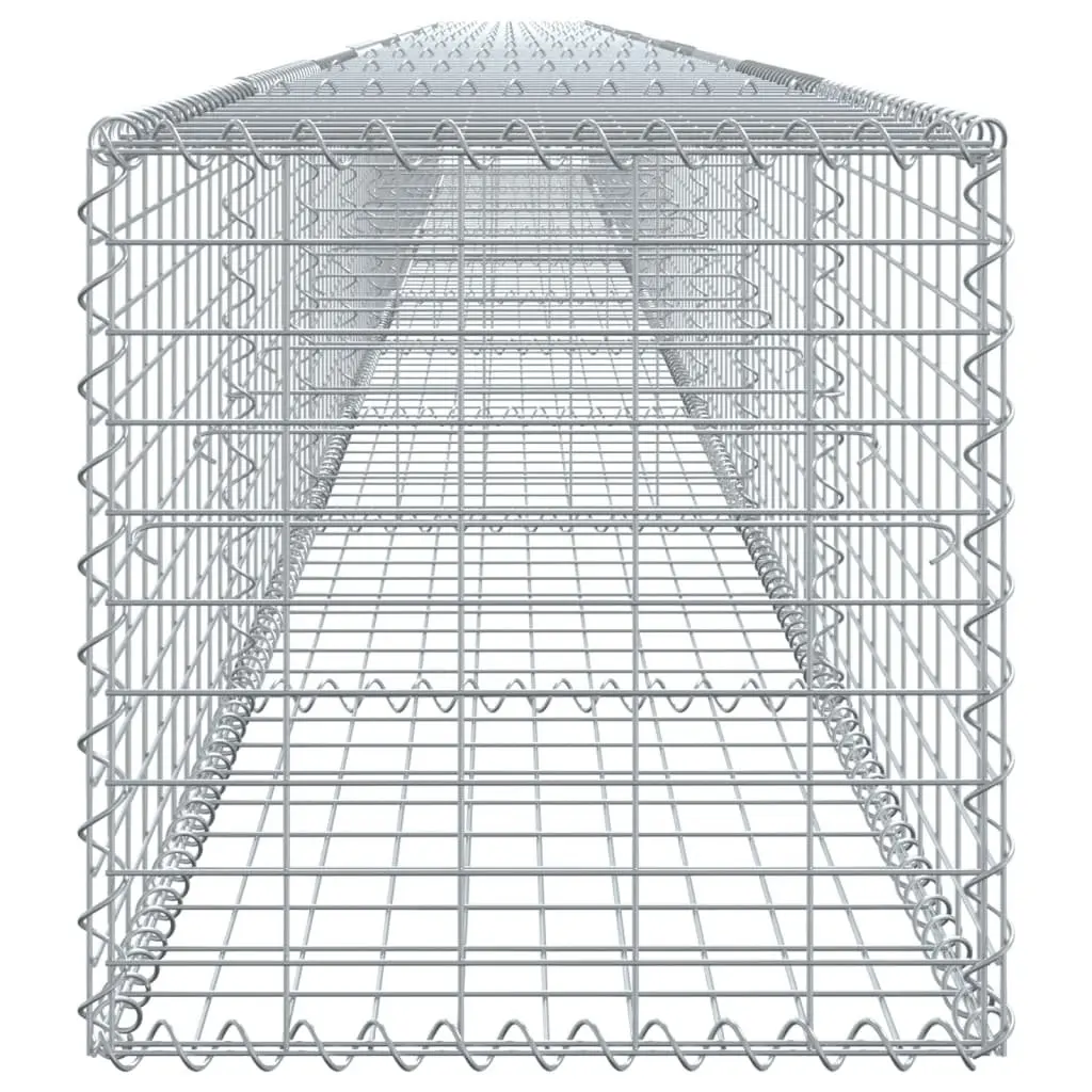 Gabion Basket with Cover Galvanised Iron Wire 1000x50x50 cm Garden Retaining Wall Landscaping Cage