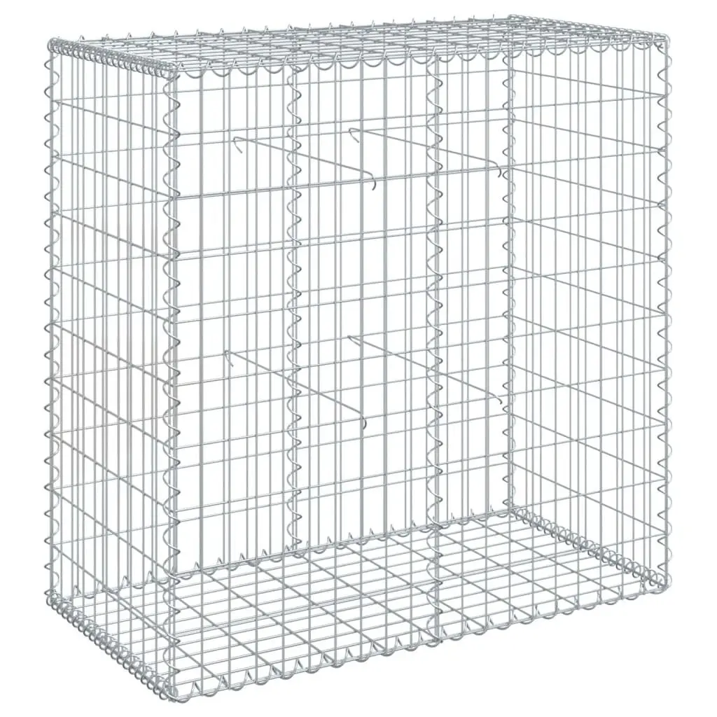 Gabion Basket with Cover Galvanised Iron Wire 100x50x100 cm Outdoor Garden Landscaping