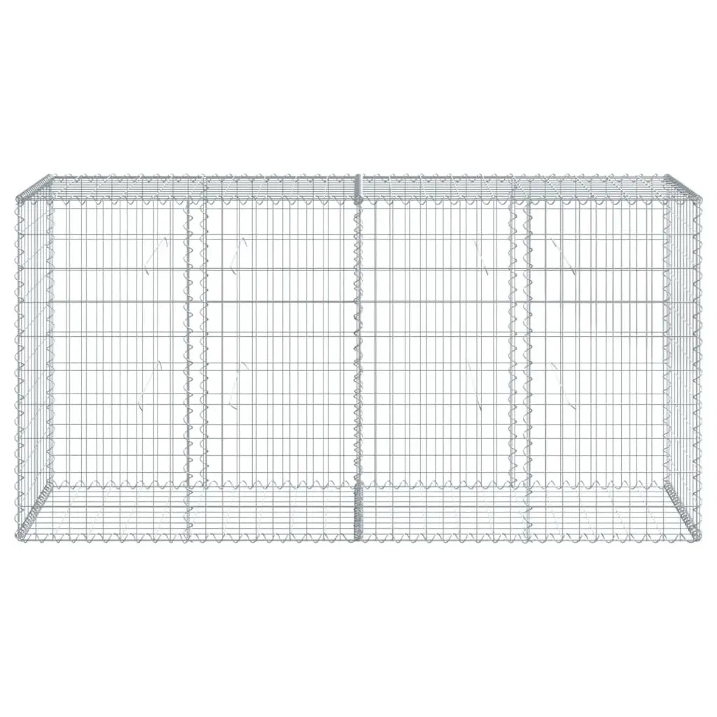 Gabion Basket with Cover Galvanised Iron Wire 200x50x100 cm