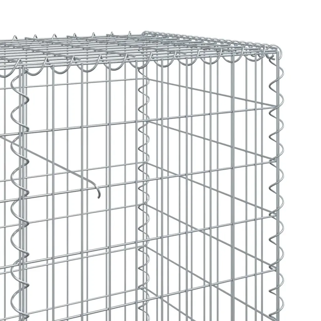 Gabion Basket with Cover Galvanised Iron Wire 200x50x100 cm