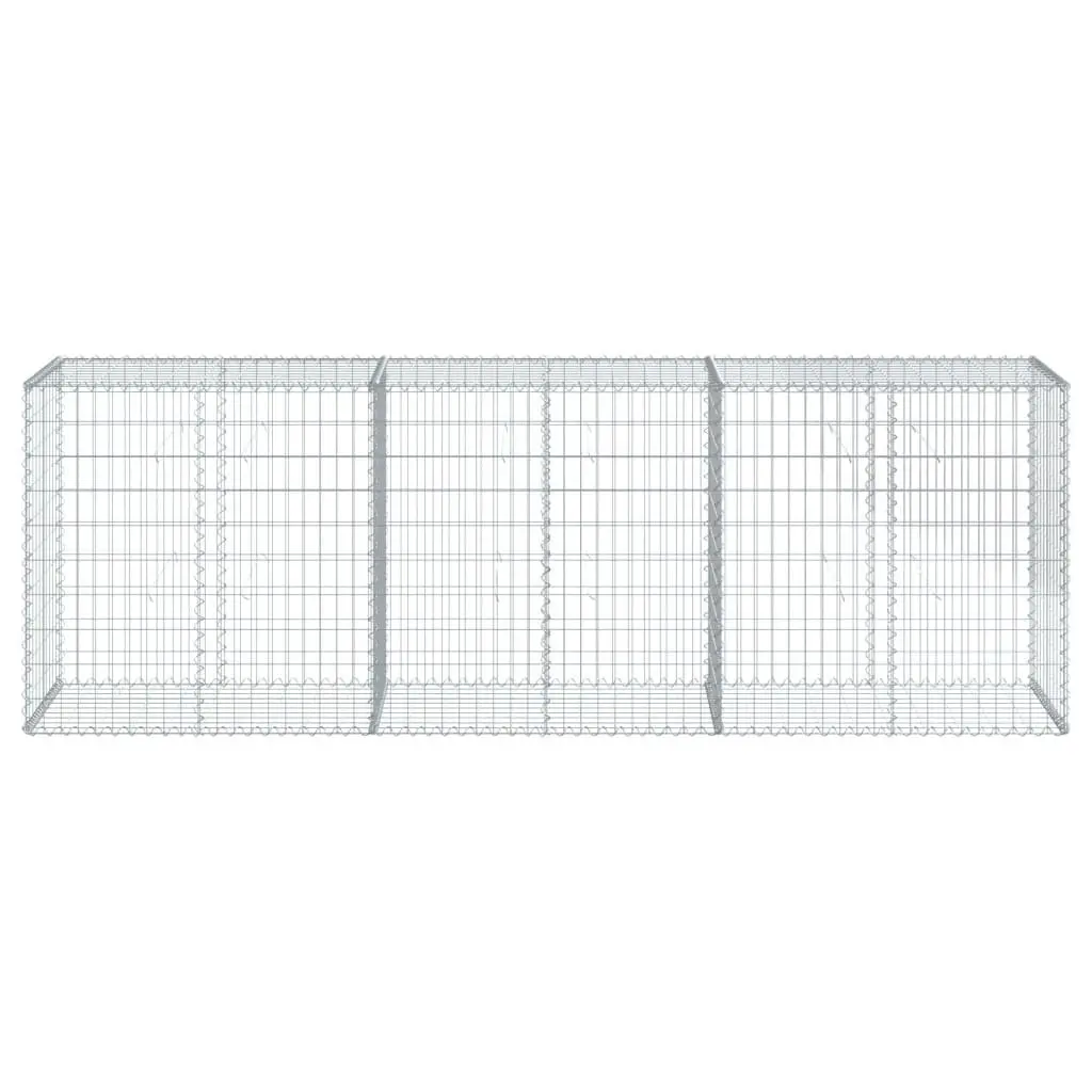 Gabion Basket with Cover Galvanised Iron Wire 300x50x100cm Silver