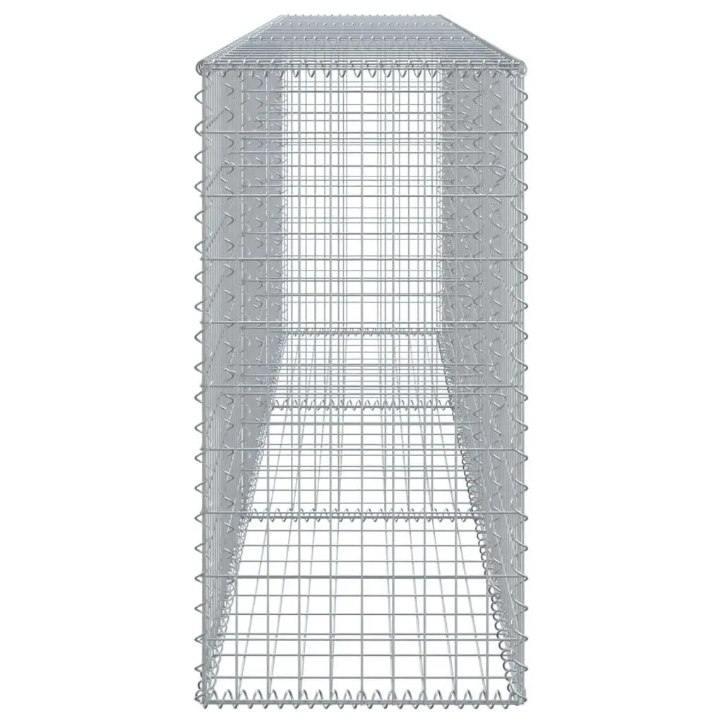 Gabion Basket with Cover Galvanised Iron Wire 300x50x100cm Silver