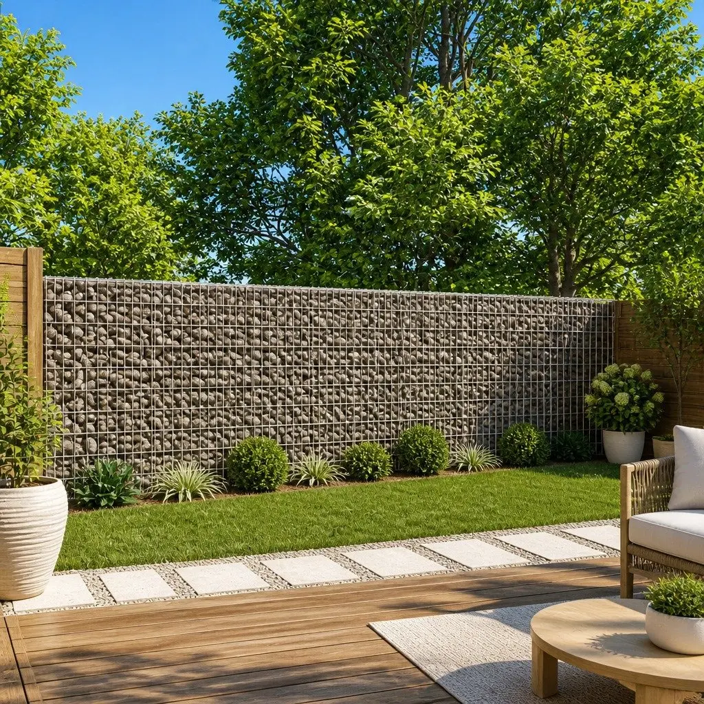 Gabion Basket with Cover Galvanised Iron Wire 500x50x100 cm Garden Retaining Wall Decor