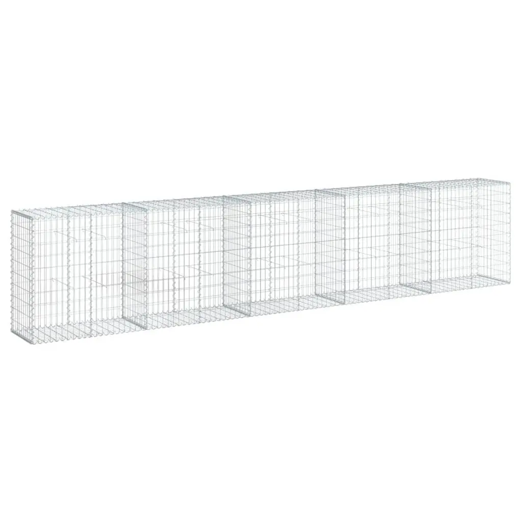 Gabion Basket with Cover Galvanised Iron Wire 500x50x100 cm Garden Retaining Wall Decor