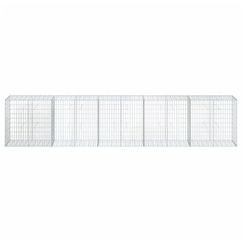 Gabion Basket with Cover Galvanised Iron Wire 500x50x100 cm Garden Retaining Wall Decor