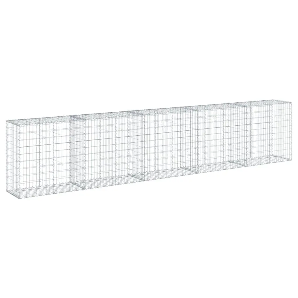 Gabion Basket with Cover Galvanised Iron Wire 500x50x100 cm Garden Retaining Wall Decor