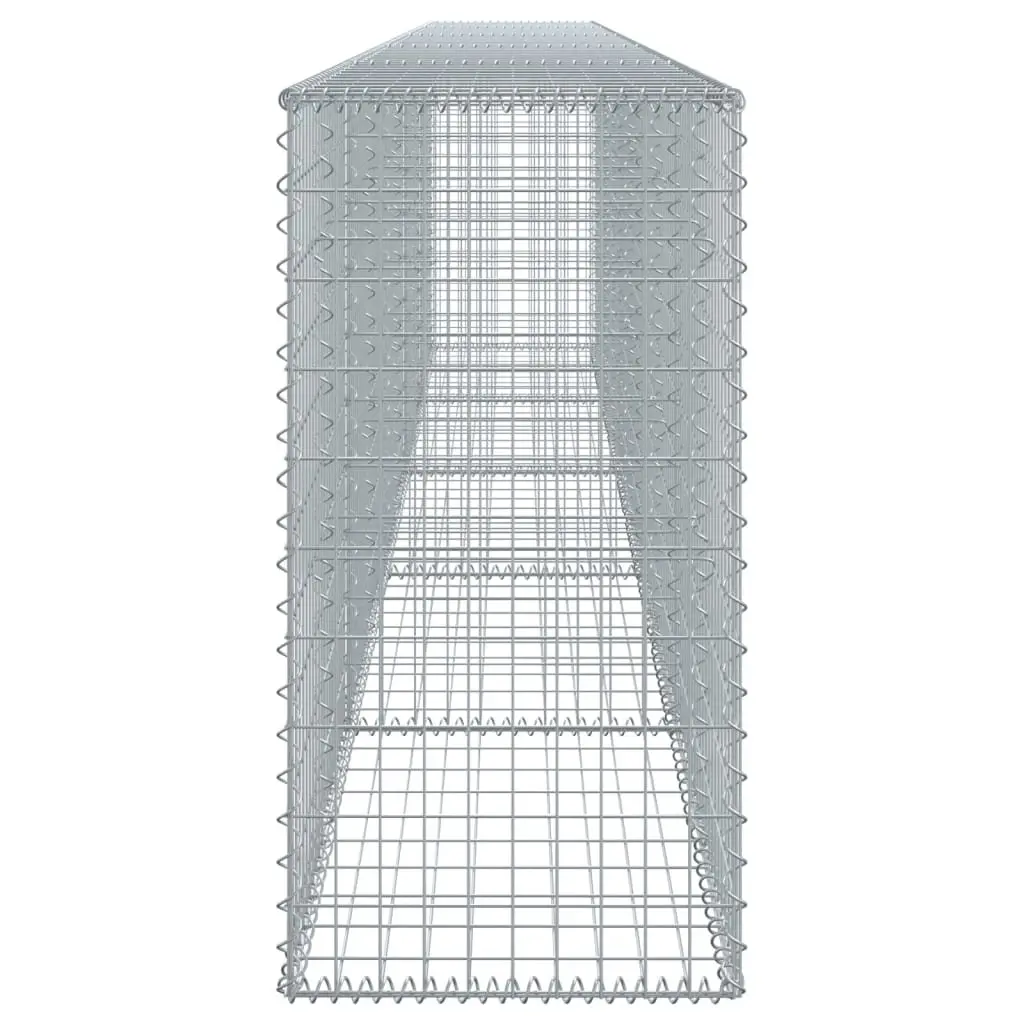 Gabion Basket with Cover Galvanised Iron Wire 500x50x100 cm Garden Retaining Wall Decor