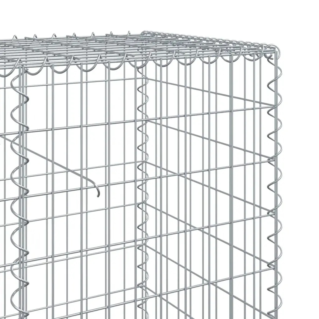 Gabion Basket with Cover Galvanised Iron Wire 500x50x100 cm Garden Retaining Wall Decor