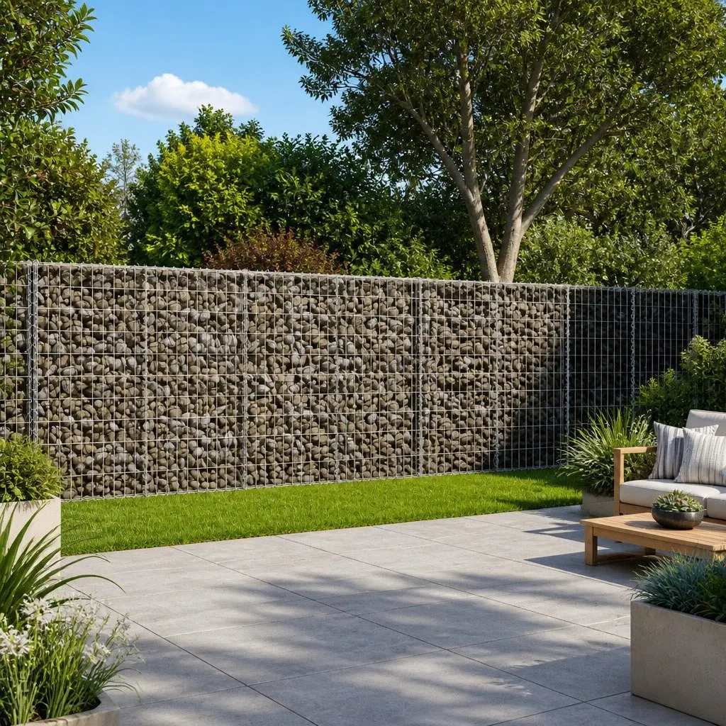 Gabion Basket with Cover 700x50x100 cm Wire Cage Garden Retaining Wall