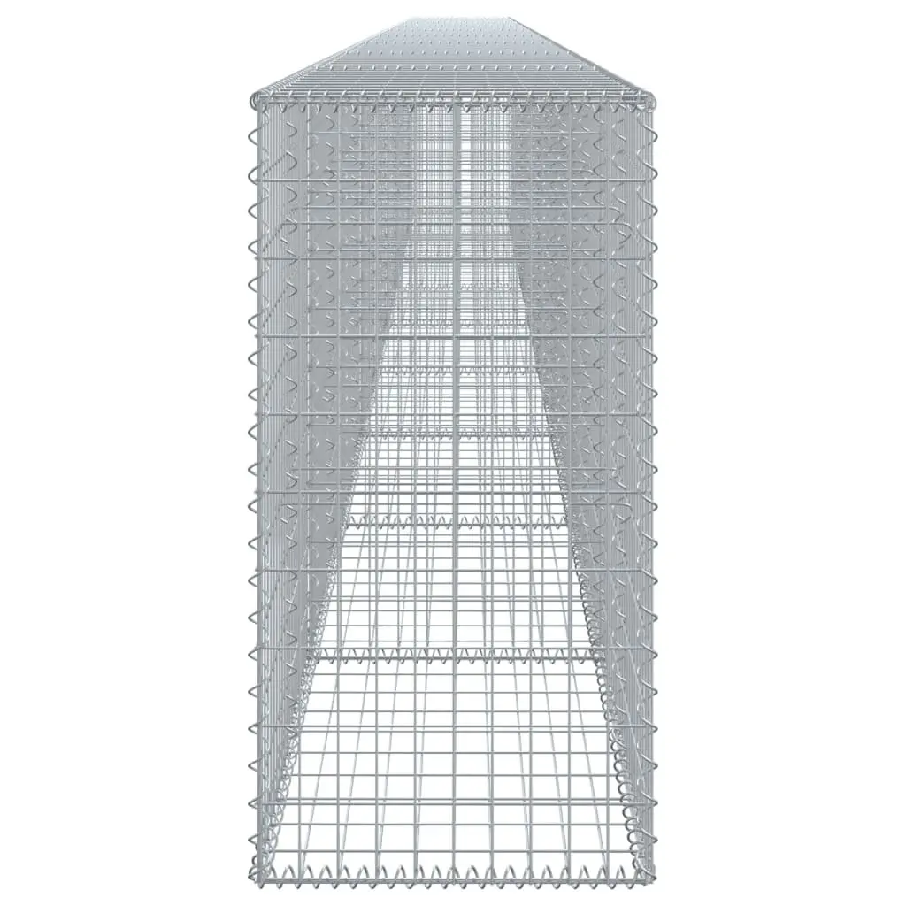 Gabion Basket with Cover Galvanised Iron 900x50x100 cm Outdoor Garden Retaining Wall Decor