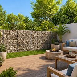 Gabion Basket with Cover 400x50x150 cm Wire Cage Garden Landscaping Retaining