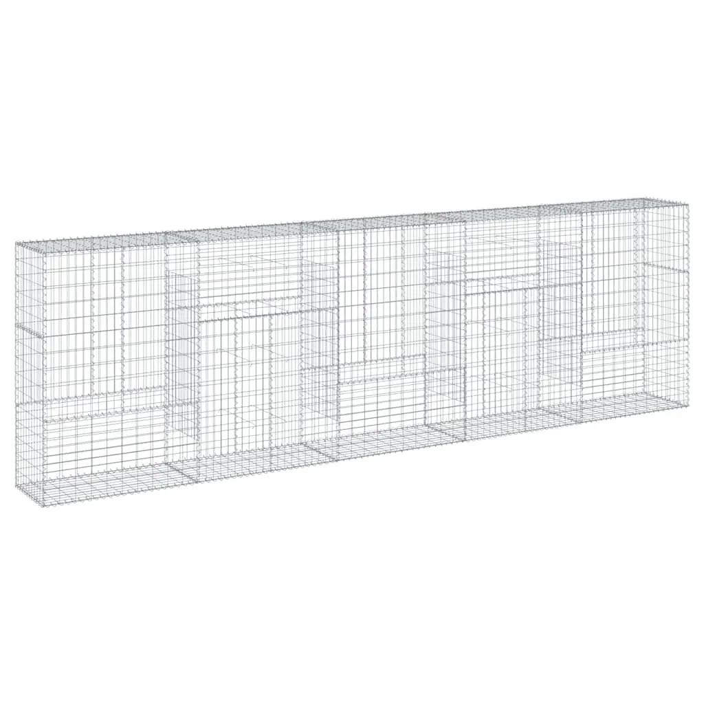 Gabion Basket with Cover Galvanised Iron Wire 500x50x150 cm Outdoor Garden Landscaping