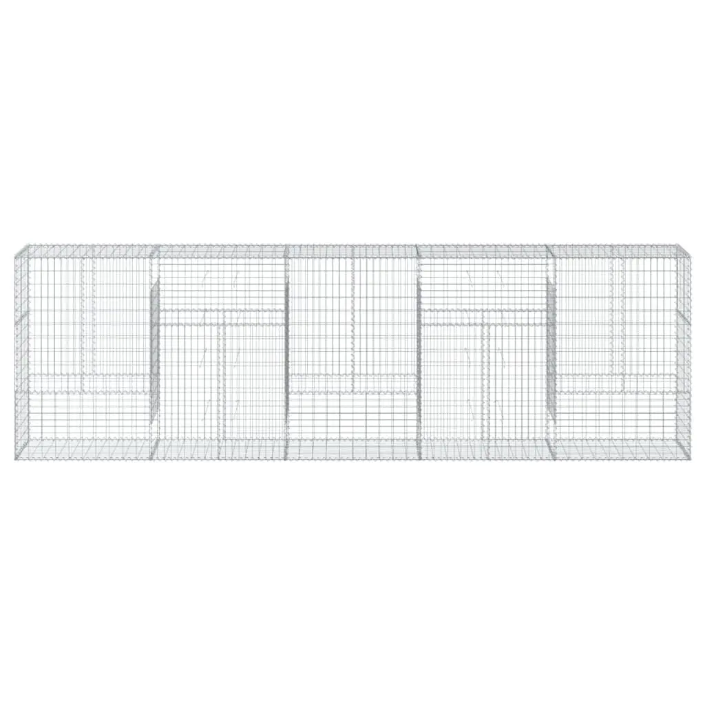 Gabion Basket with Cover Galvanised Iron Wire 500x50x150 cm Outdoor Garden Landscaping