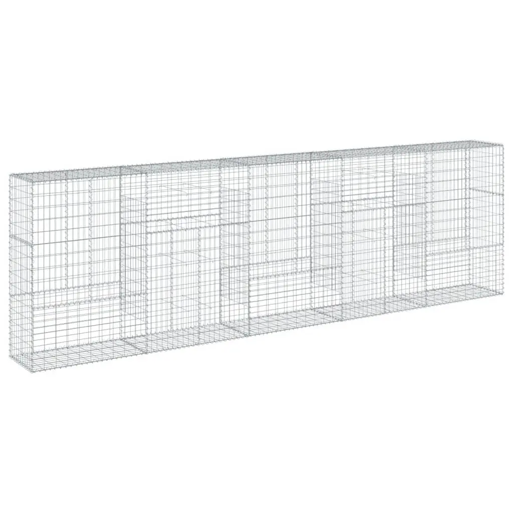 Gabion Basket with Cover Galvanised Iron Wire 500x50x150 cm Outdoor Garden Landscaping