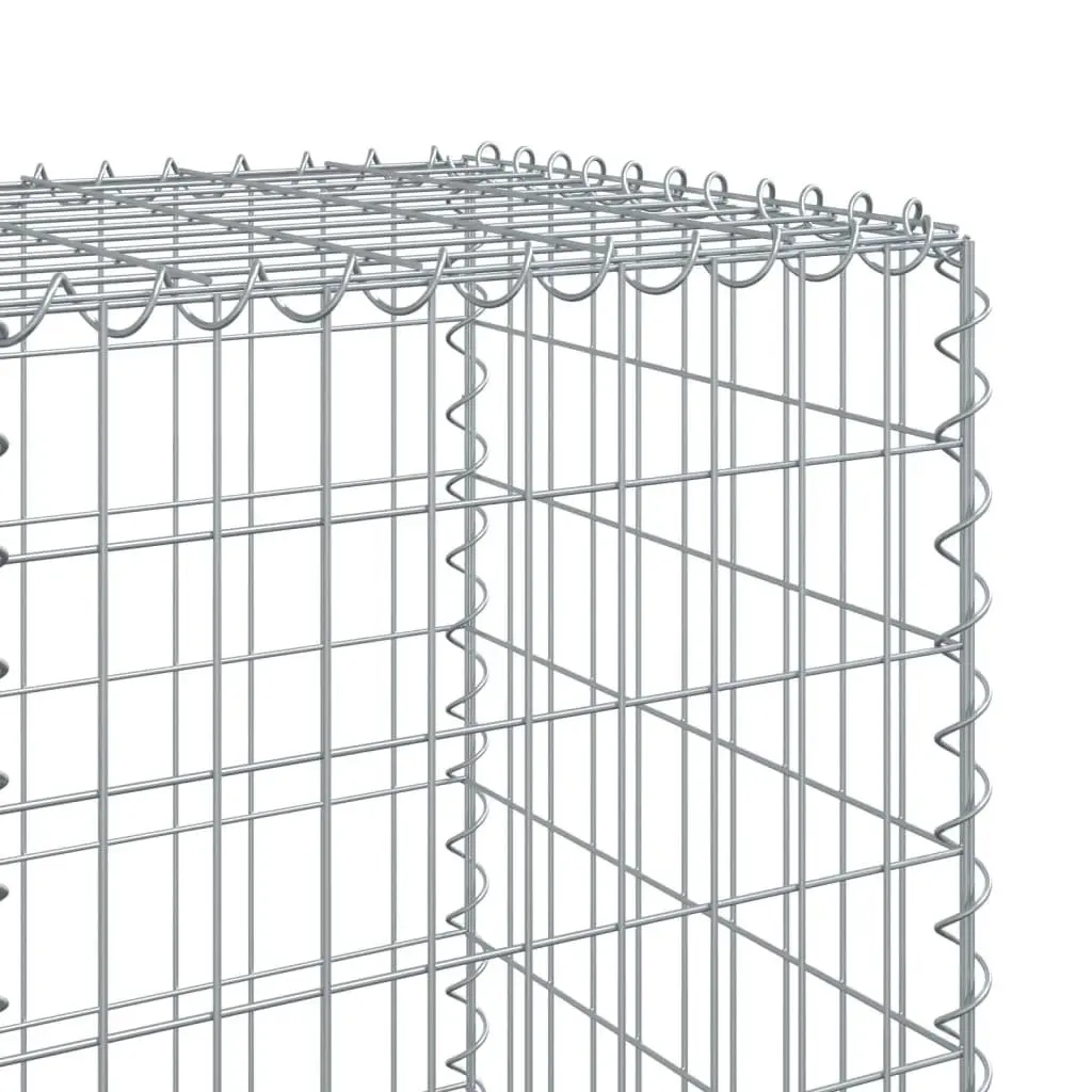 Gabion Basket with Cover Galvanised Iron Wire 500x50x150 cm Outdoor Garden Landscaping