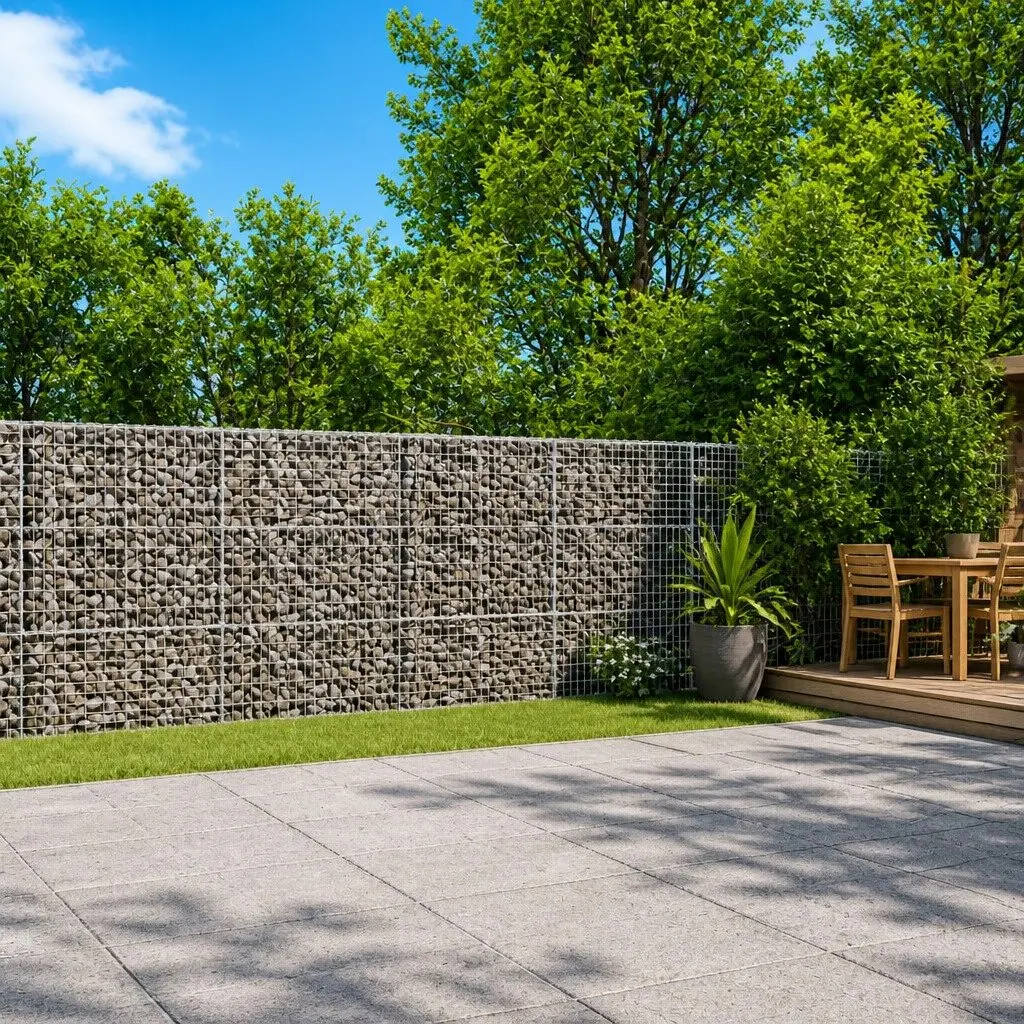 Gabion Basket with Cover Galvanised Iron Wire 600x50x150 cm Garden Retaining