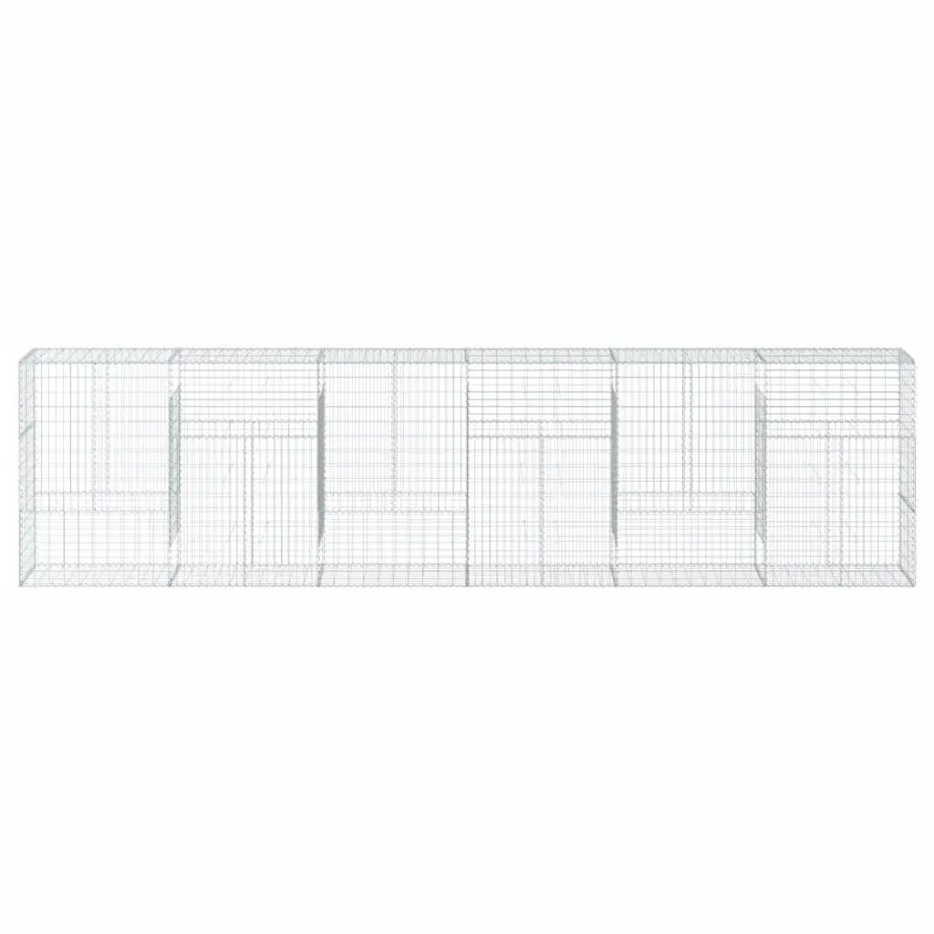 Gabion Basket with Cover Galvanised Iron Wire 600x50x150 cm Garden Retaining