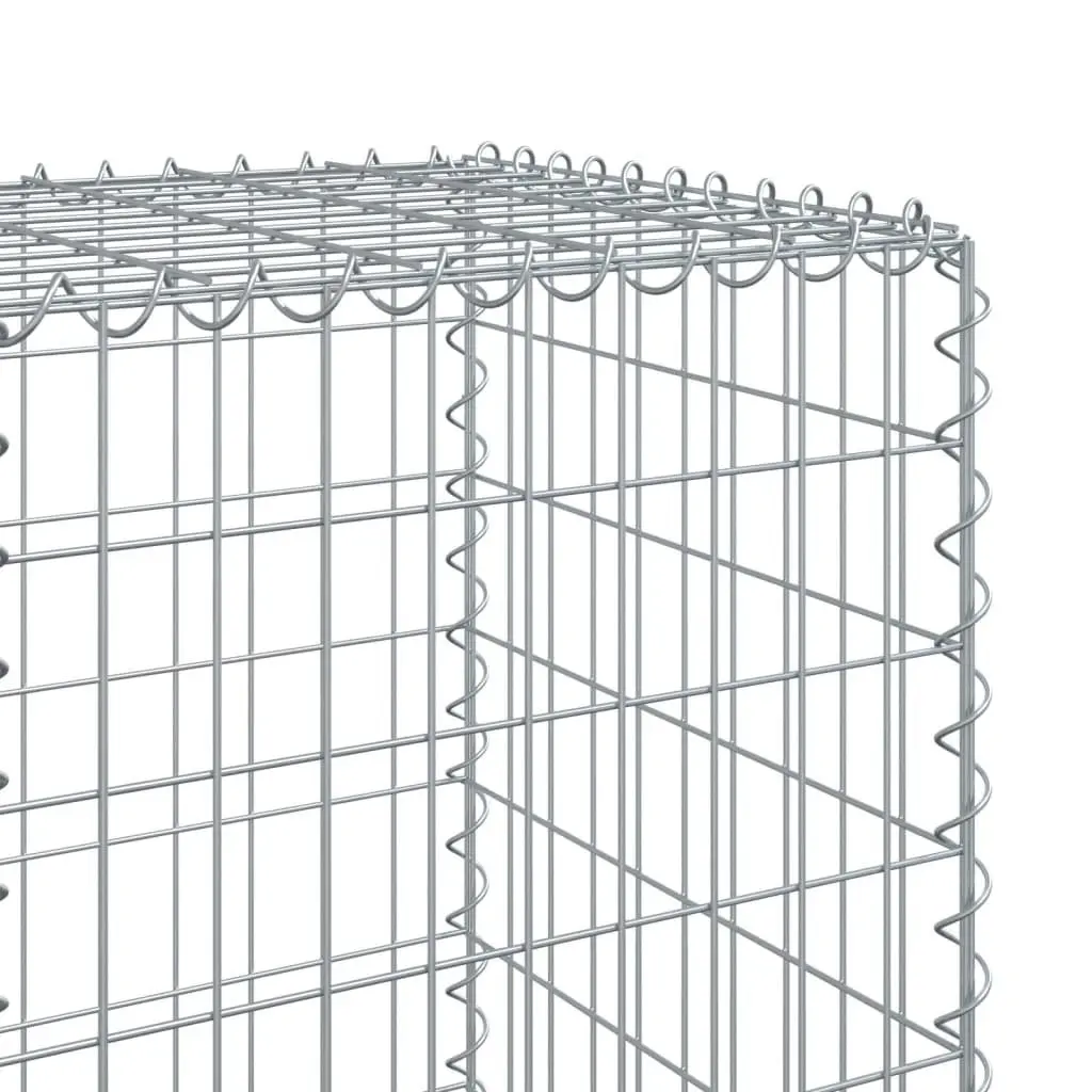 Gabion Basket with Cover Galvanised Iron Wire 600x50x150 cm Garden Retaining