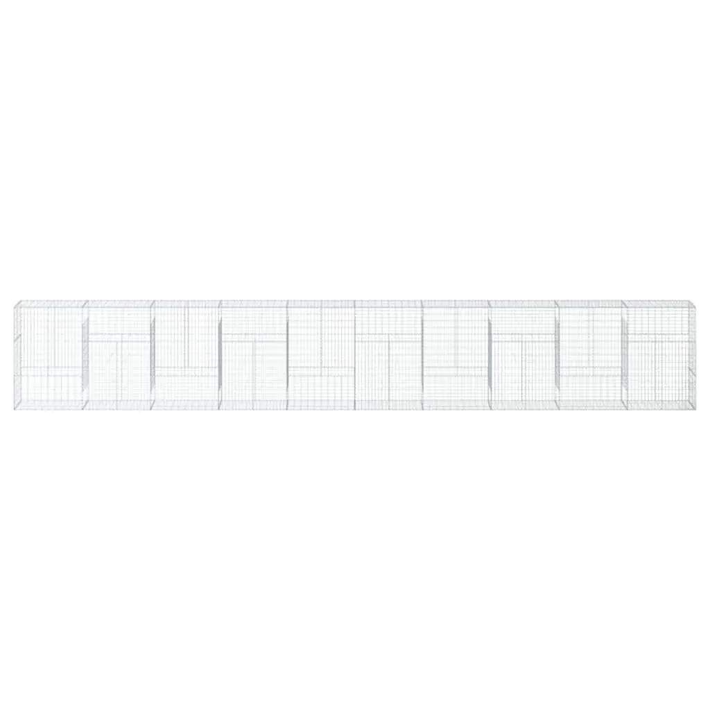 Gabion Basket with Cover 1000x50x150cm Metal Wire Garden Retaining Wall Cage