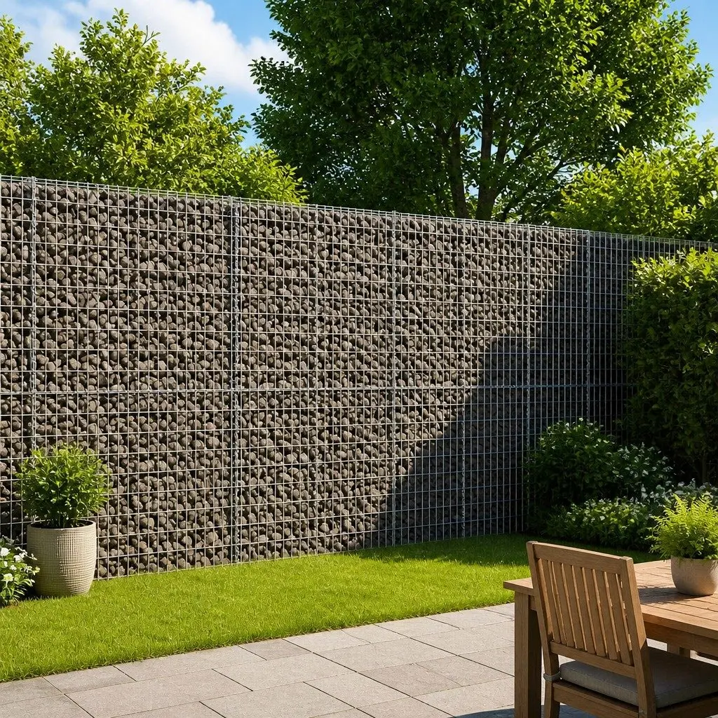 Gabion Basket with Cover Galvanised Iron 300x50x200 cm Garden Retaining Wall