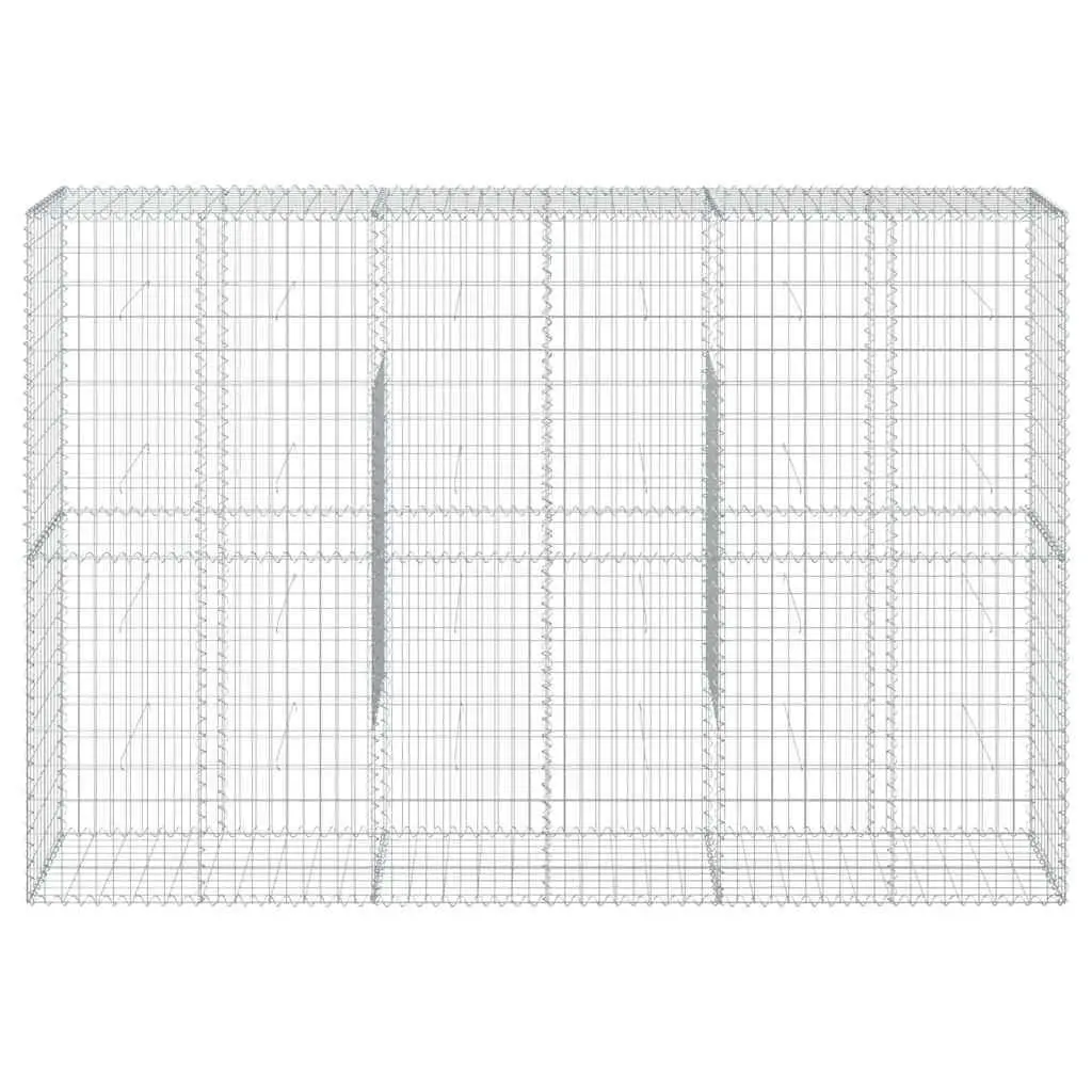 Gabion Basket with Cover Galvanised Iron 300x50x200 cm Garden Retaining Wall