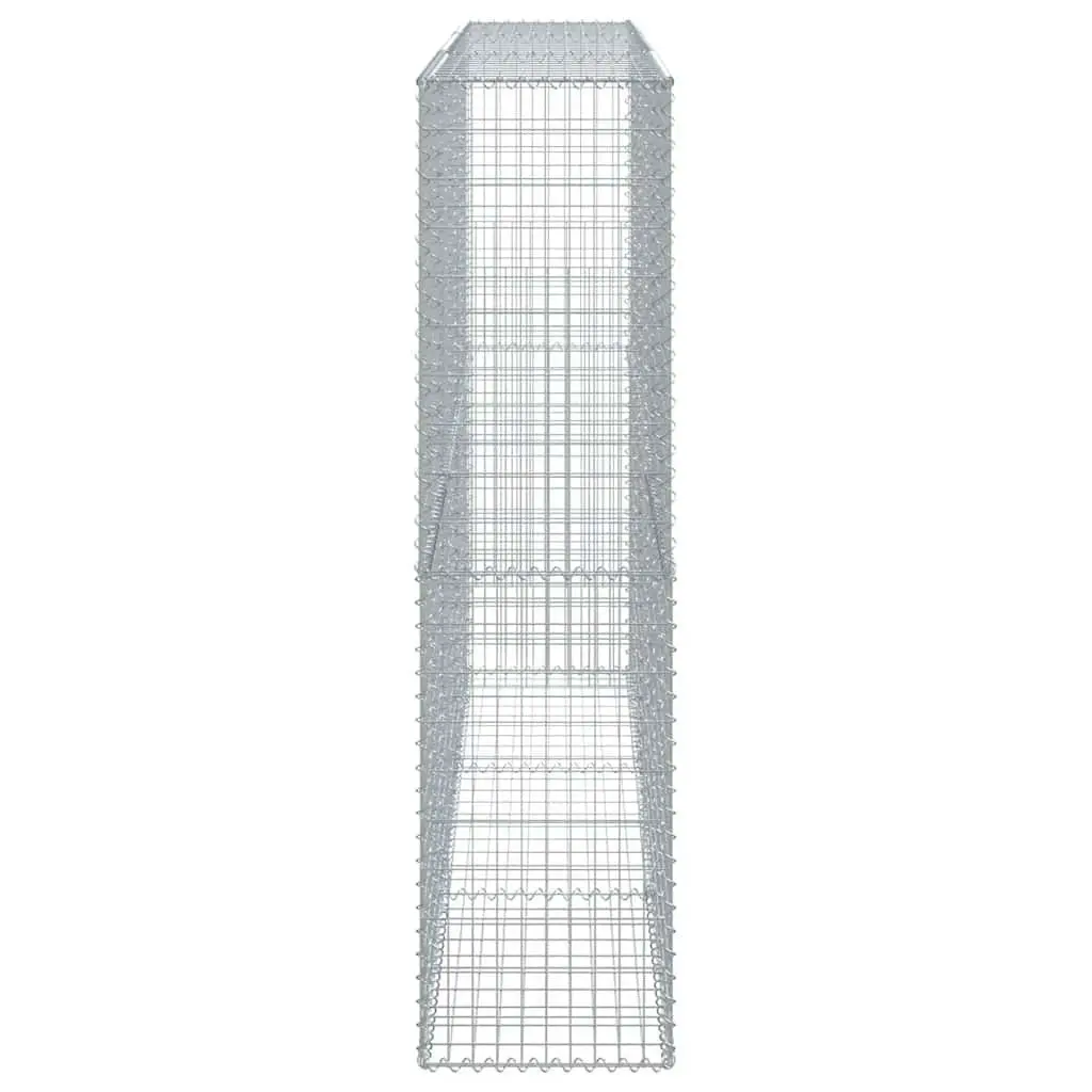 Gabion Basket with Cover Galvanised Iron 300x50x200 cm Garden Retaining Wall