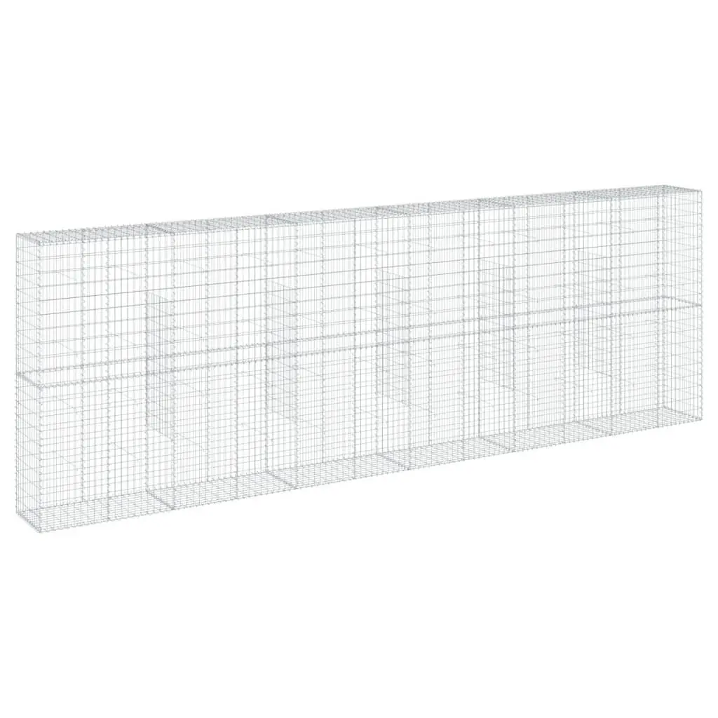 Gabion Basket with Cover Galvanised Iron Wire 600x50x200 cm Garden Retaining