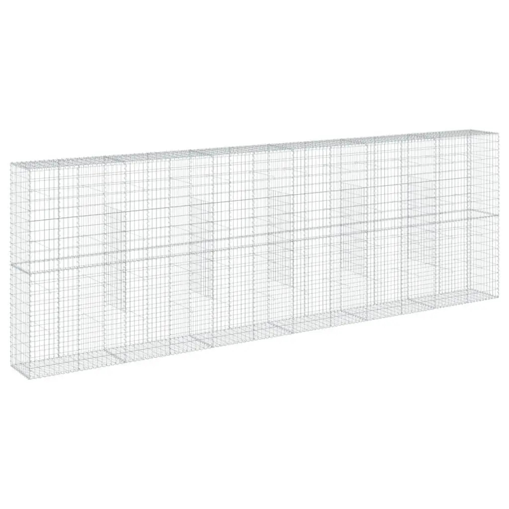 Gabion Basket with Cover Galvanised Iron Wire 600x50x200 cm Garden Retaining