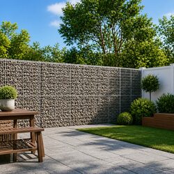 Gabion Basket with Cover 1100x50x200 cm Garden Retaining Wall Landscaping