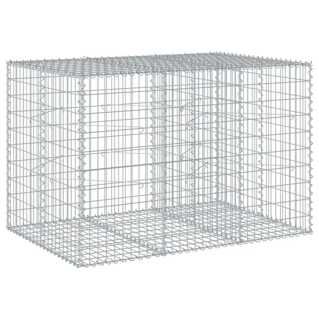 Gabion Basket with Cover 150x100x100 cm Outdoor Garden Retaining Wall Decor