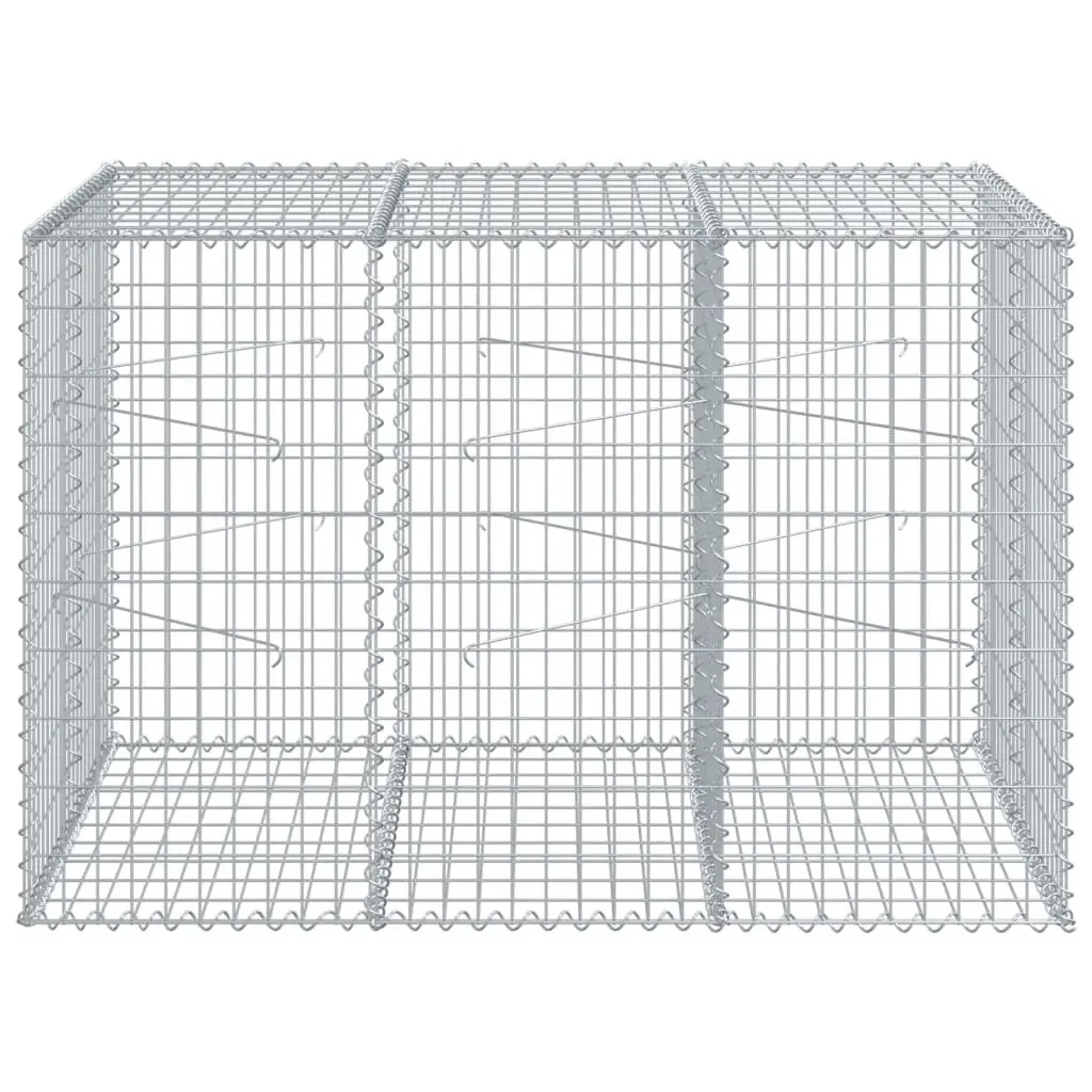 Gabion Basket with Cover 150x100x100 cm Outdoor Garden Retaining Wall Decor