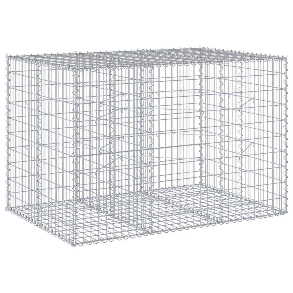 Gabion Basket with Cover 150x100x100 cm Outdoor Garden Retaining Wall Decor