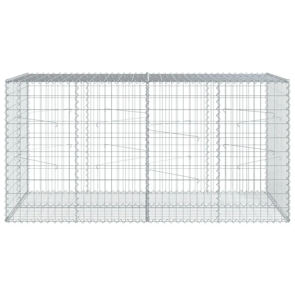 Gabion Basket with Cover Galvanised Iron Wire 200x100x100 cm Garden Cage